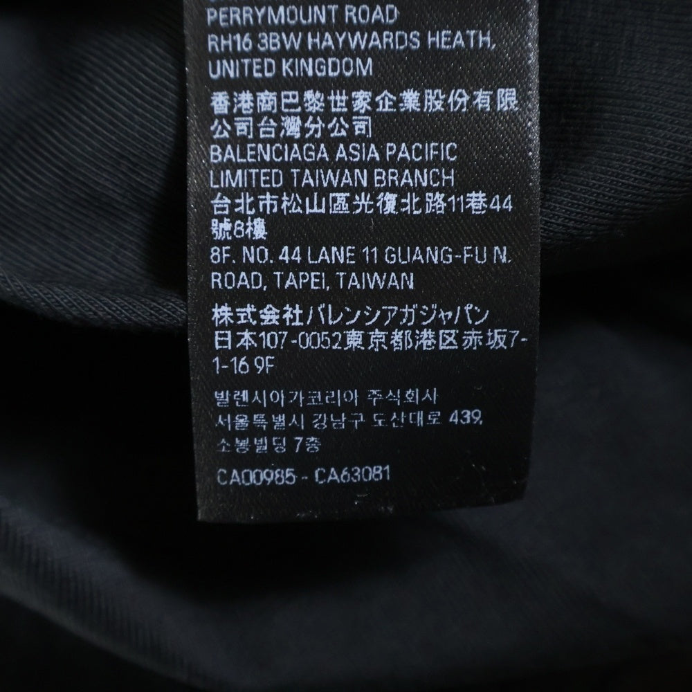 BALENCIAGA(バレンシアガ) ダメージ加工 ロゴプリント半袖Tシャツ クルーネックカットソー ブラック 787358 TQVG1