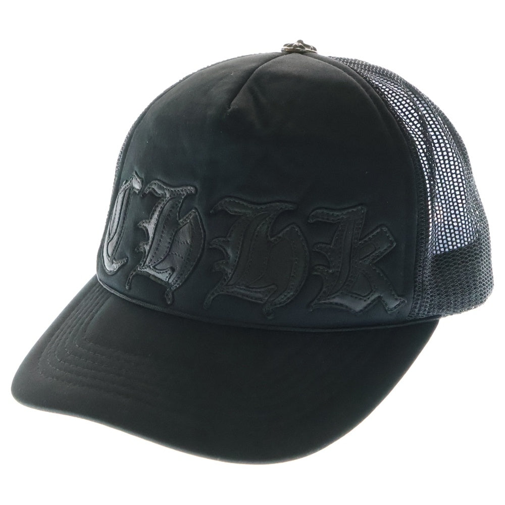 CHROME HEARTS(クロムハーツ) 香港限定品 CHHK レザーパッチ メッシュキャップ 帽子 ブラック