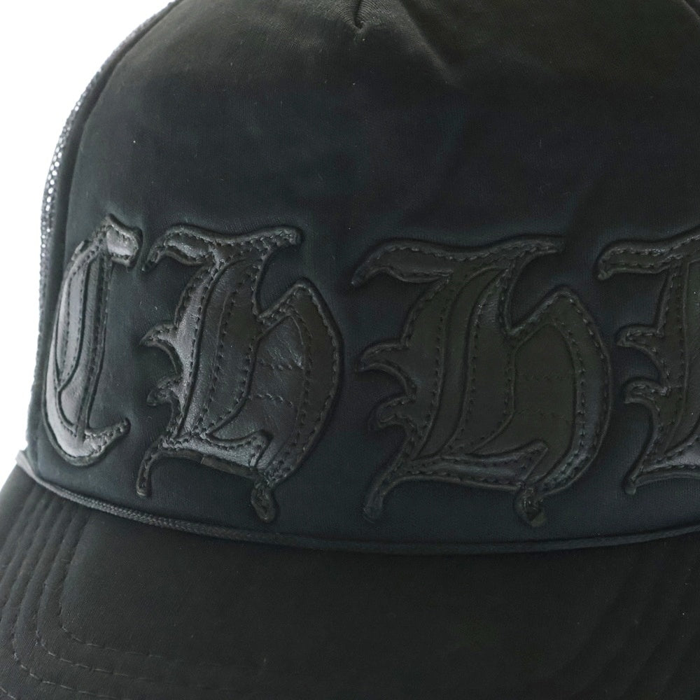 CHROME HEARTS(クロムハーツ) 香港限定品 CHHK レザーパッチ メッシュキャップ 帽子 ブラック