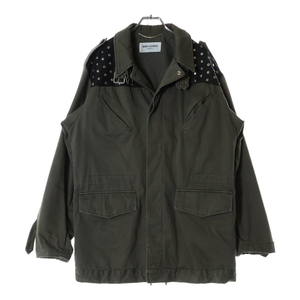 SAINT LAURENT PARIS(サンローランパリ) スタッズ ミリタリージャケット 362192 Y938F カーキ