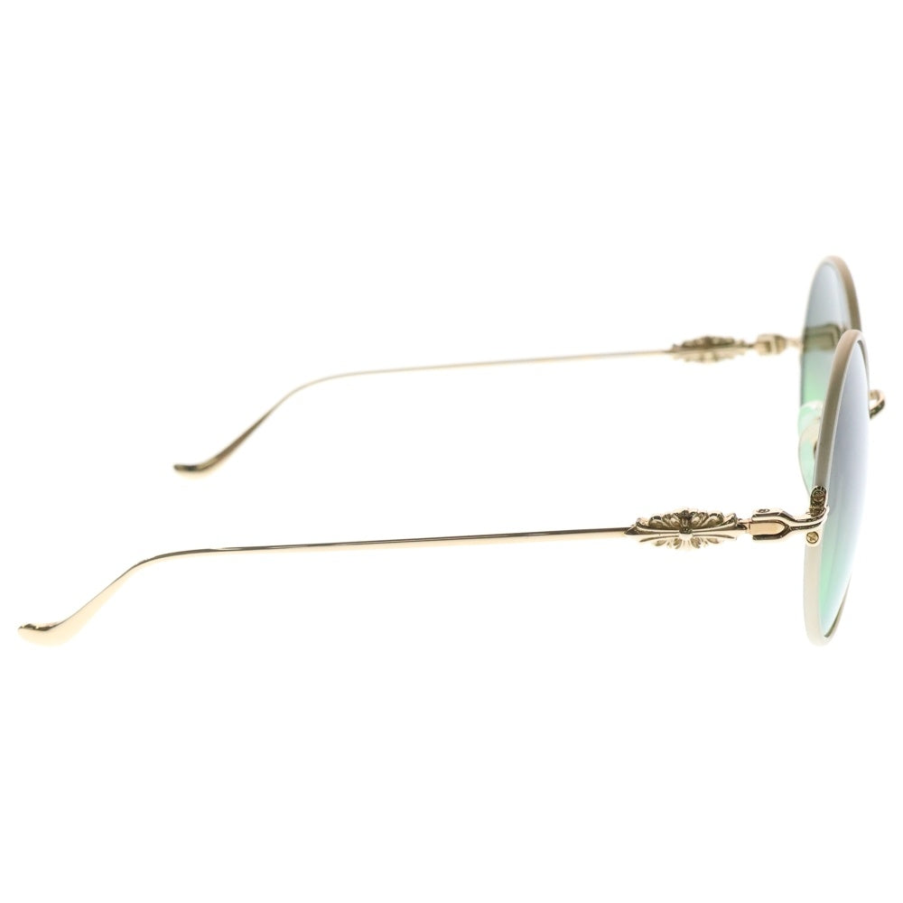 CHROME HEARTS(クロムハーツ) MCRYS-GP-P OVARYEASY ラウンド型 サイドフローラルクロス ラウンド型 サングラス ゴールド/グリーン