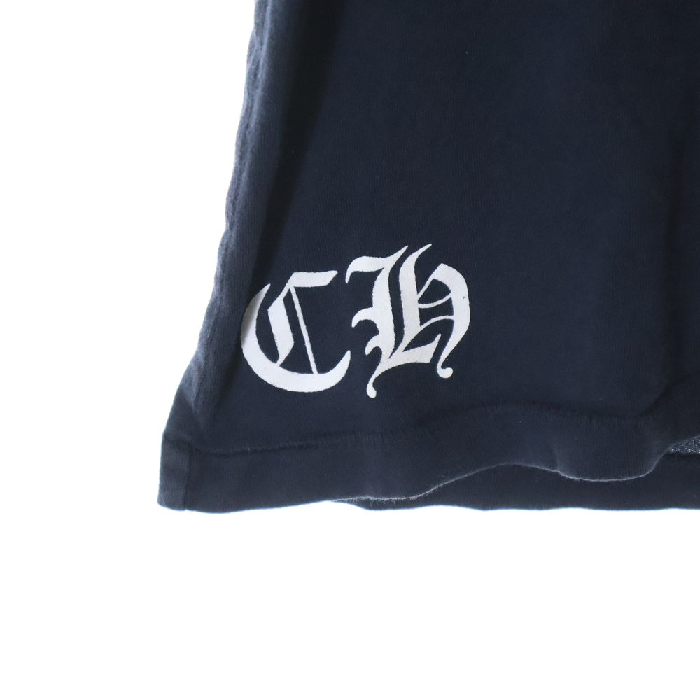 CHROME HEARTS(クロムハーツ) バックホースシュープリント Vネック 半袖Tシャツ ネイビー レディース