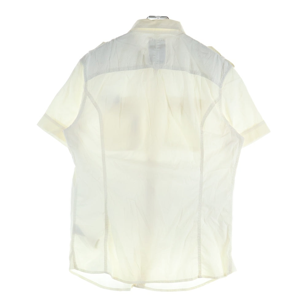 DIESEL(ディーゼル) 半袖シャツ ミリタリーシャツ エポレット ジップポケット ホワイト