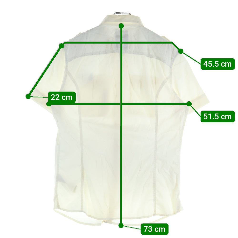 DIESEL(ディーゼル) 半袖シャツ ミリタリーシャツ エポレット ジップポケット ホワイト