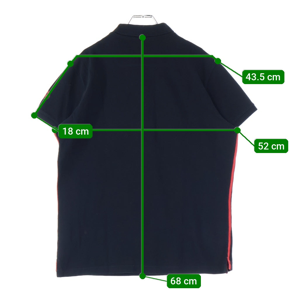 DIESEL(ディーゼル) ×AC MILAN ポロシャツ 半袖シャツ ハーフジップ ブラック/レッド