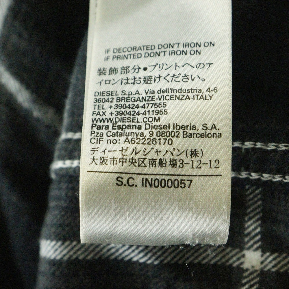 DIESEL(ディーゼル) ウェスタンシャツ 長袖シャツ コーデュロイ チェック ブラック