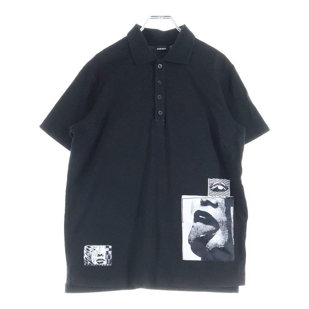 DIESEL(ディーゼル) ポロシャツ 半袖シャツ グラフィック ブラック