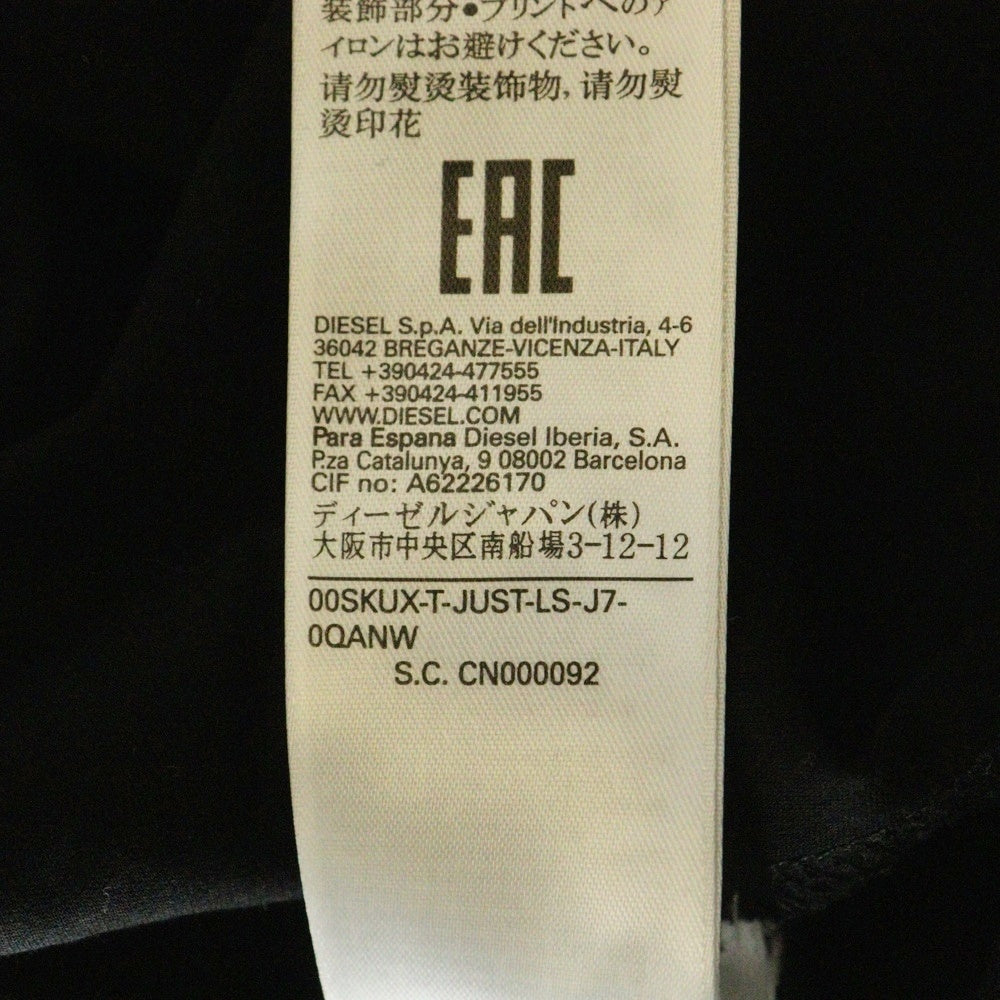 DIESEL(ディーゼル) ロングスリーブTシャツ 長袖カットソー フロントプリント ブラック