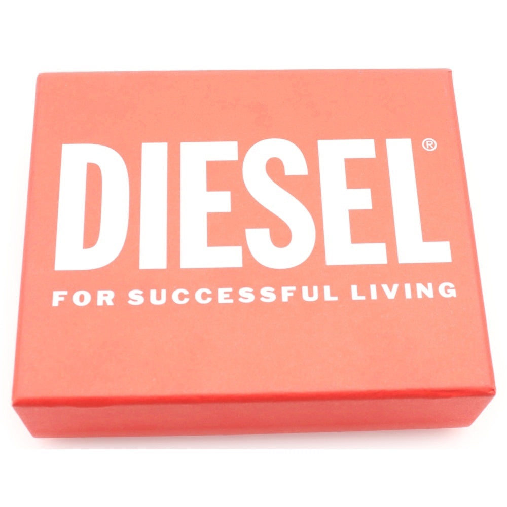 DIESEL(ディーゼル) 1DR TRI FOLD COIN XS II 三つ折り財布 メタルロゴ レザー ブラック