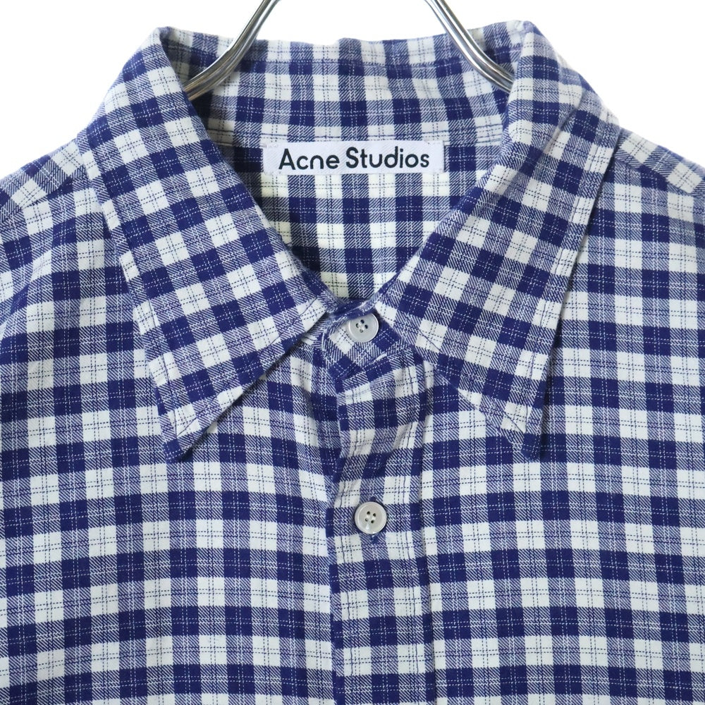 Acne Studios(アクネ ストゥディオズ) LOGO EMBROIDERY REGULAR COLLAR S/S BOX SHIRT ロゴ エンブロイダリー レギュラー カラー ショートスリーブ ボックスシャツ 半袖シャツ FN-MN-SHIR000659
