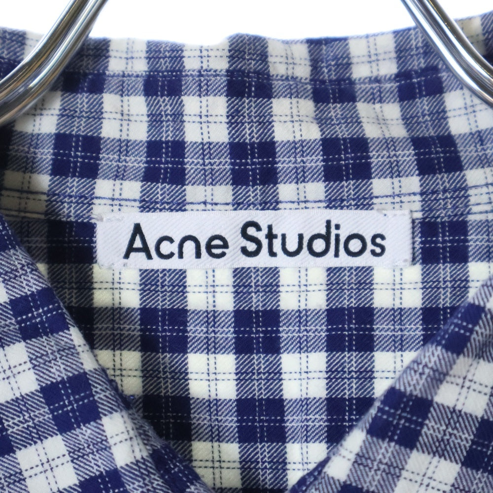 Acne Studios(アクネ ストゥディオズ) LOGO EMBROIDERY REGULAR COLLAR S/S BOX SHIRT ロゴ エンブロイダリー レギュラー カラー ショートスリーブ ボックスシャツ 半袖シャツ FN-MN-SHIR000659