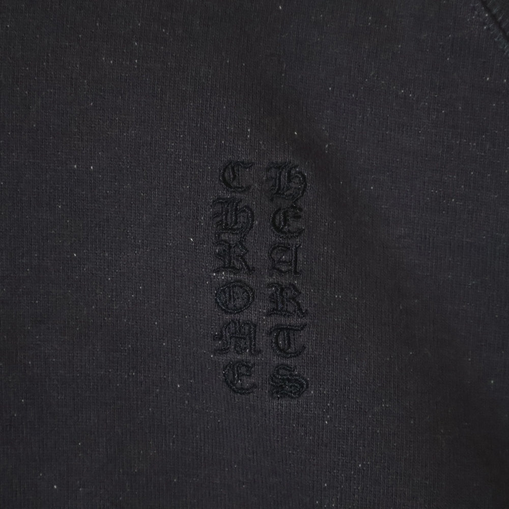 CHROME HEARTS(クロムハーツ) GRP Y NOT 2-TND SWTSHRT ワイノット クルーネックトレーナー ロゴ刺繍 バーティカルロゴ スウェットシャツ チャコールグレー