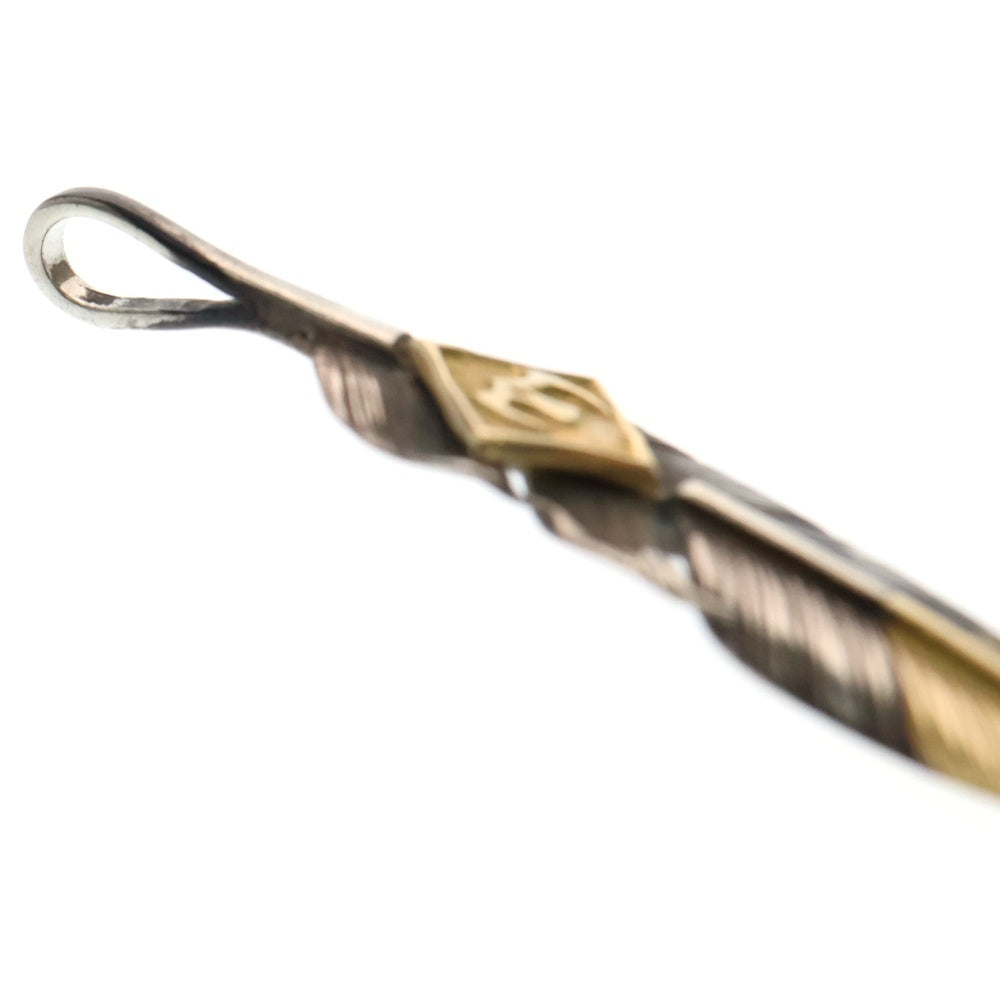 鷲見太郎(ワシミタロウ) S Feather K18 Top 02 M K18 Eagle Metal イーグルメタル付き先金フェザー右向き シルバー/ゴールド
