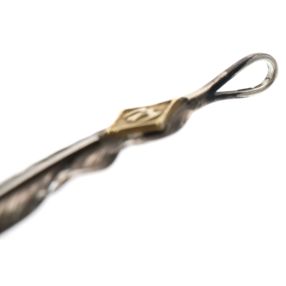 鷲見太郎(ワシミタロウ) S Feather 01 M K18 Eagle Metal イーグルメタル付き フェザー ペンダントトップ 左向き シルバー/ゴールド