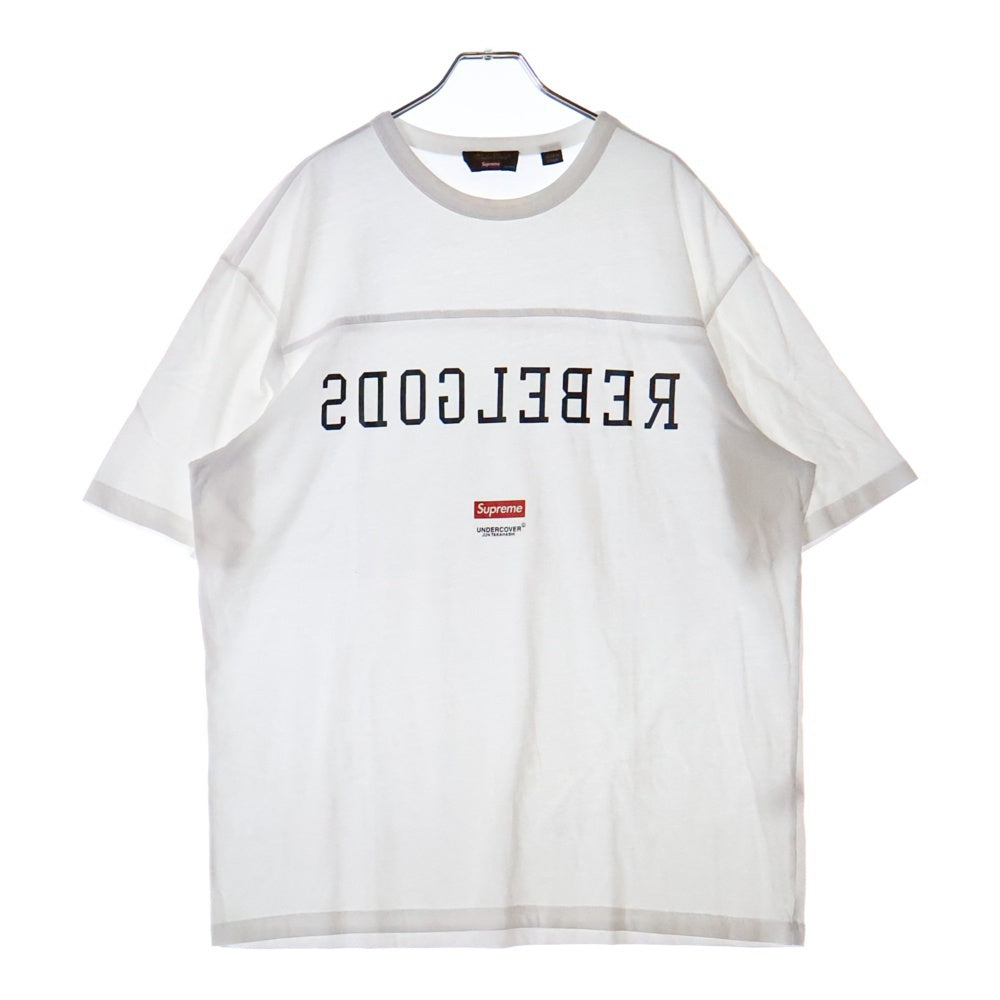 SUPREME(シュプリーム) 23SS UNDERCOVER REBELGODS Football Top アンダーカバー ロゴプリント フットボール半袖Tシャツ ホワイト