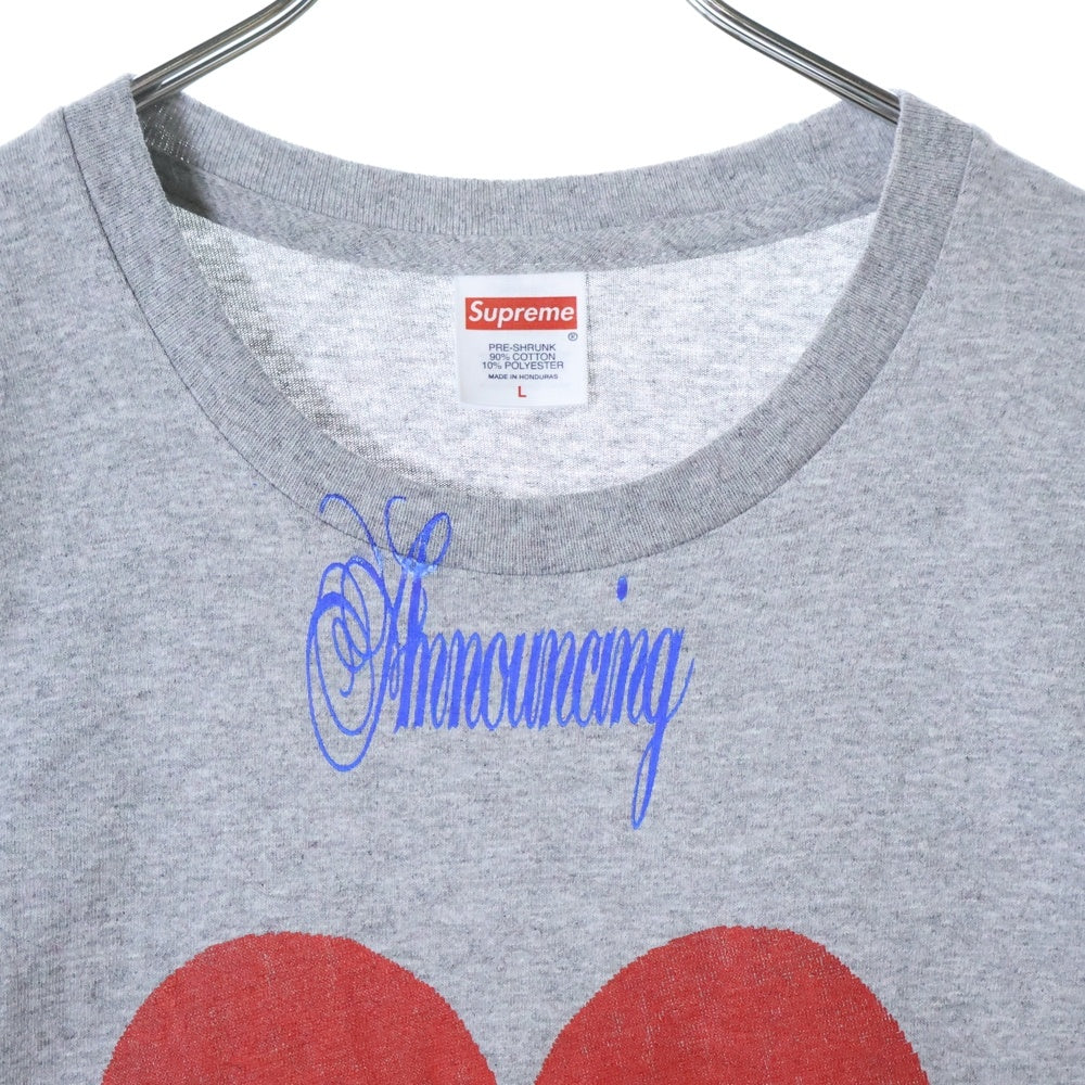 SUPREME(シュプリーム) 25SS Announcing Tee プリントロゴ クルーネック 半袖Tシャツ グレー