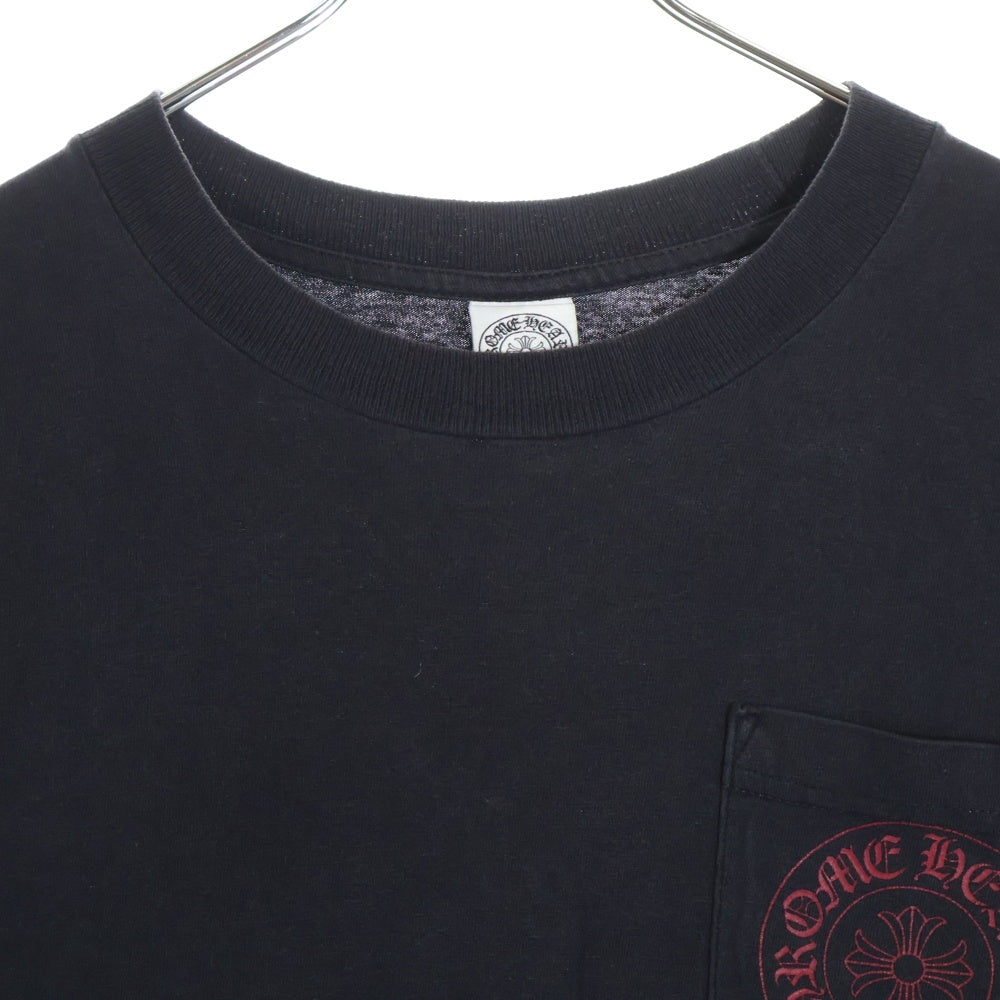 CHROME HEARTS(クロムハーツ) FLRL CRS L/S Tee バックフローラルクロスプリント クルーネック 長袖Tシャツ ブラック