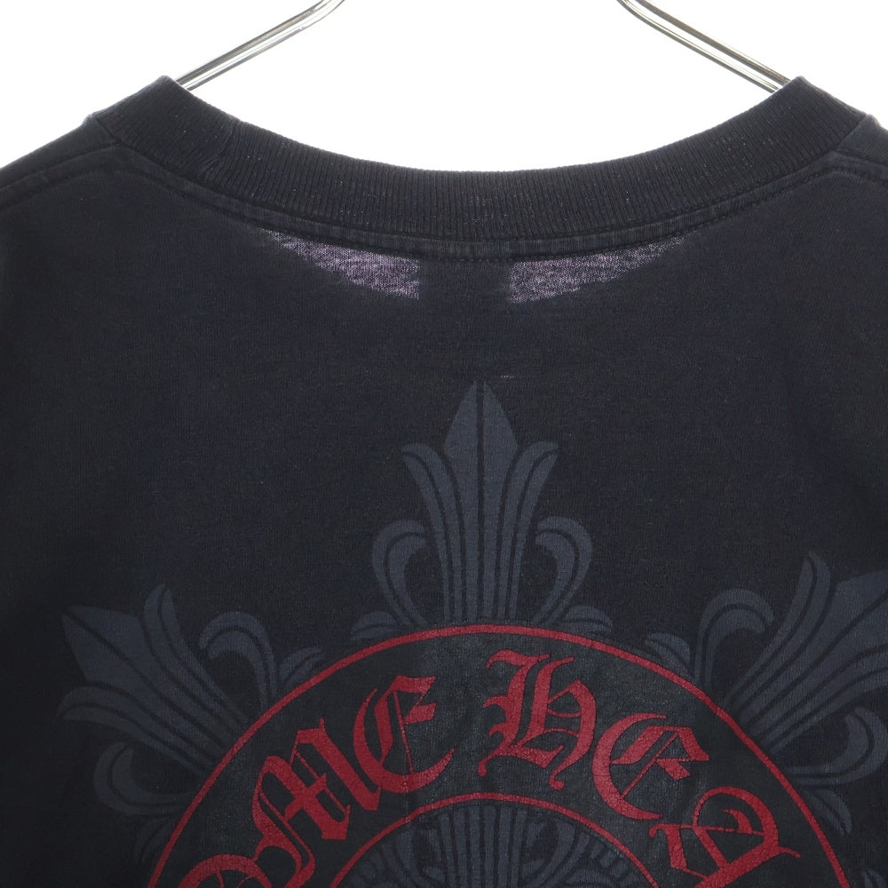 CHROME HEARTS(クロムハーツ) FLRL CRS L/S Tee バックフローラルクロスプリント クルーネック 長袖Tシャツ ブラック