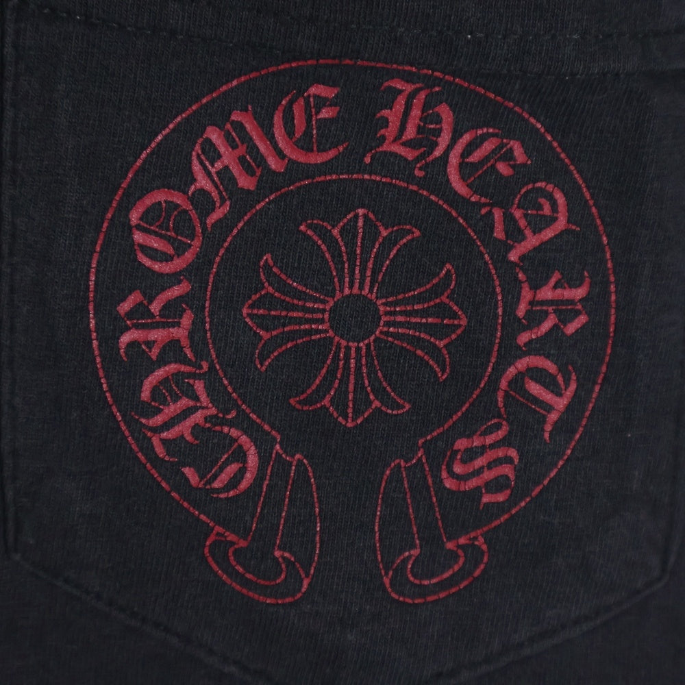 CHROME HEARTS(クロムハーツ) FLRL CRS L/S Tee バックフローラルクロスプリント クルーネック 長袖Tシャツ ブラック