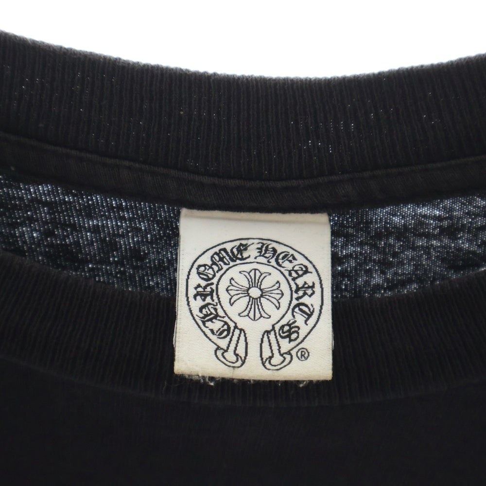 CHROME HEARTS(クロムハーツ) FLRL CRS L/S Tee バックフローラルクロスプリント クルーネック 長袖Tシャツ ブラック
