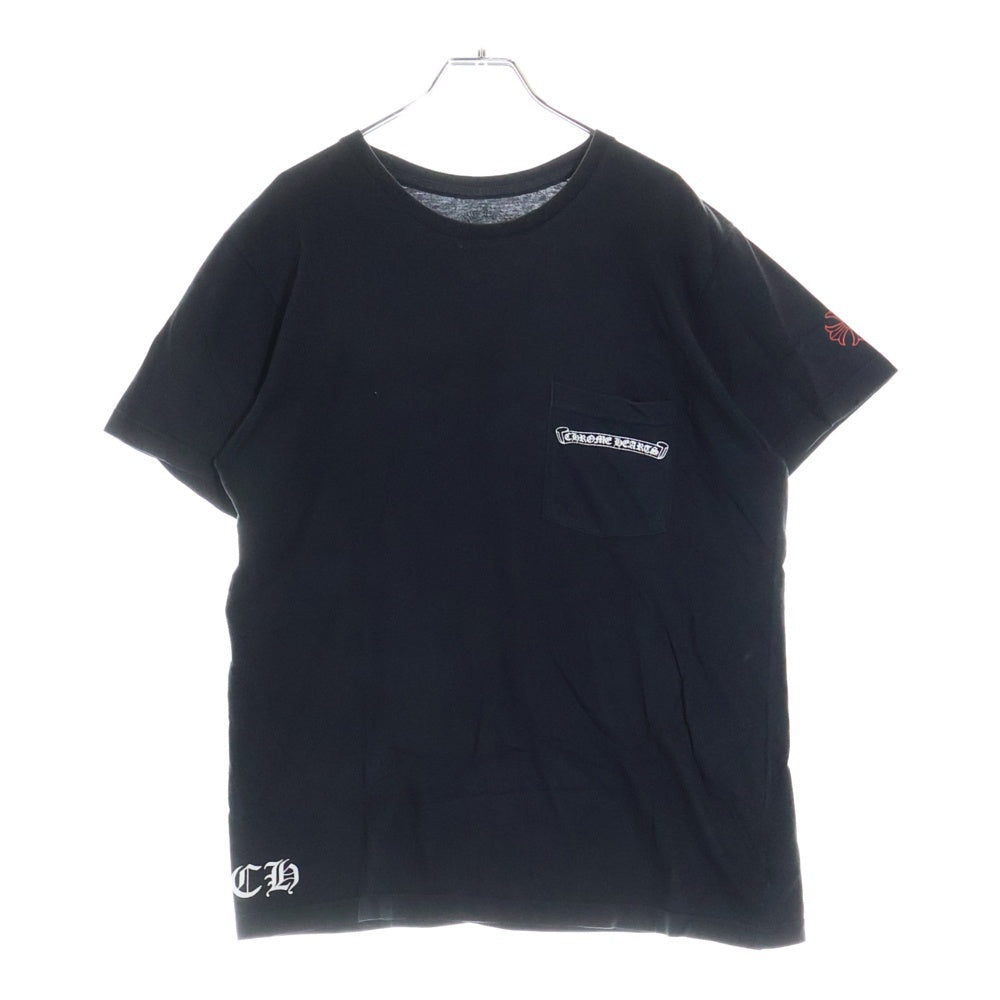 CHROME HEARTS(クロムハーツ) NYC Banner S/S Tee バックスクロールラベルプリント クルーネック 半袖Tシャツ ブラック