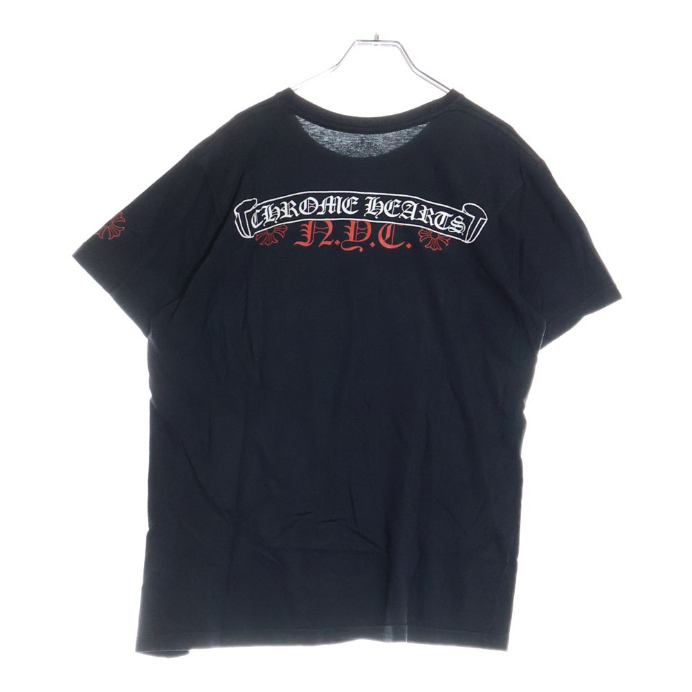 CHROME HEARTS(クロムハーツ) NYC Banner S/S Tee バックスクロールラベルプリント クルーネック 半袖Tシャツ ブラック