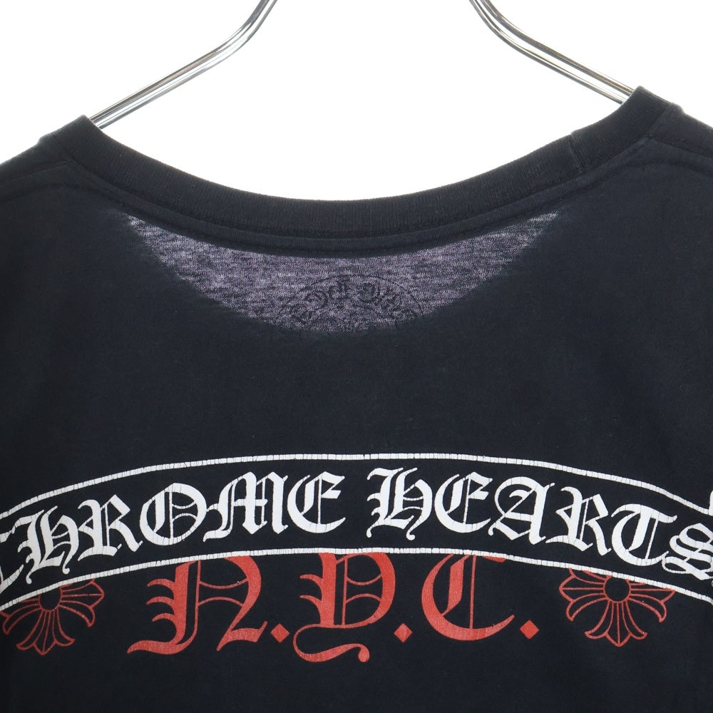 CHROME HEARTS(クロムハーツ) NYC Banner S/S Tee バックスクロールラベルプリント クルーネック 半袖Tシャツ ブラック