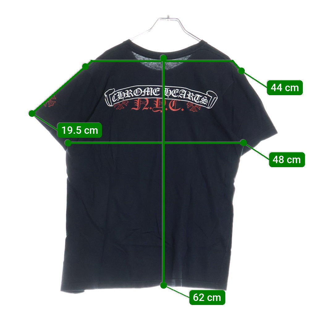 CHROME HEARTS(クロムハーツ) NYC Banner S/S Tee バックスクロールラベルプリント クルーネック 半袖Tシャツ ブラック