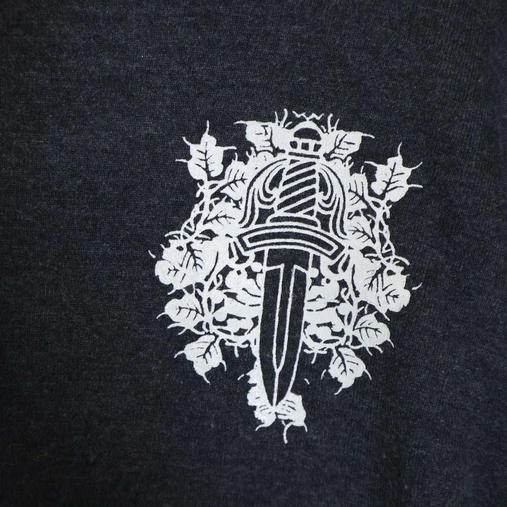 CHROME HEARTS(クロムハーツ) OLD Dagger Waffle フロントプリント クルーネック 長袖Tシャツ グレー