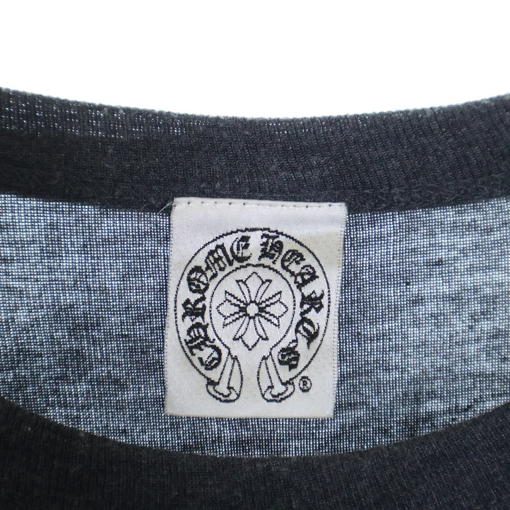 CHROME HEARTS(クロムハーツ) OLD Dagger Waffle フロントプリント クルーネック 長袖Tシャツ グレー
