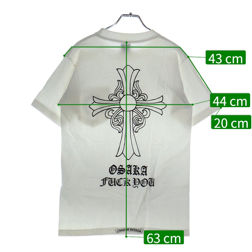 CHROME HEARTS(クロムハーツ) OLD CH OSAKA 大阪限定 バッククロスプリント クルーネック 半袖Tシャツ ホワイト