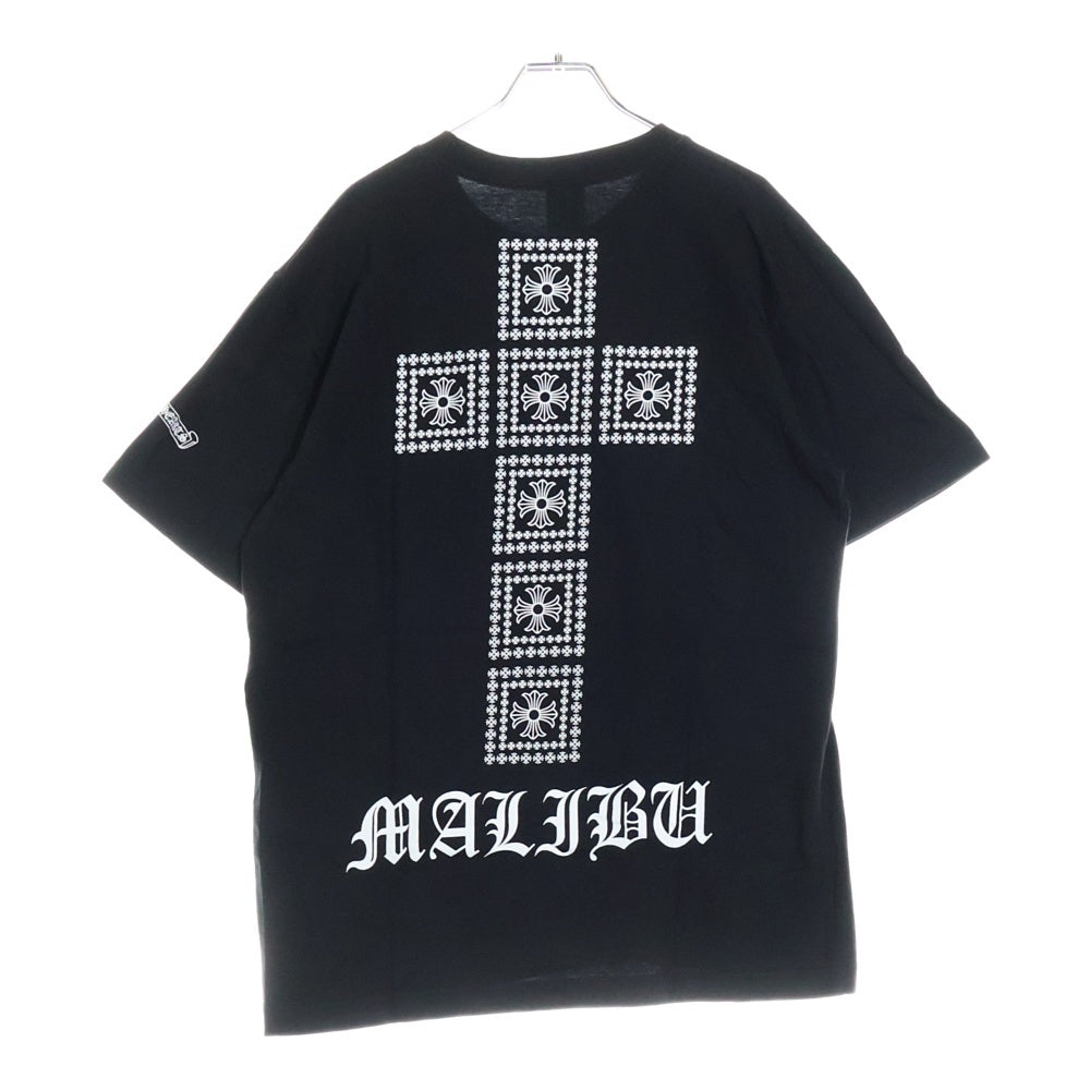CHROME HEARTS(クロムハーツ) OLD MALIBU Exclusive Square Cross Tee マリブ限定 バックスクエアクロスプリント クルーネック 半袖Tシャツ ブラック
