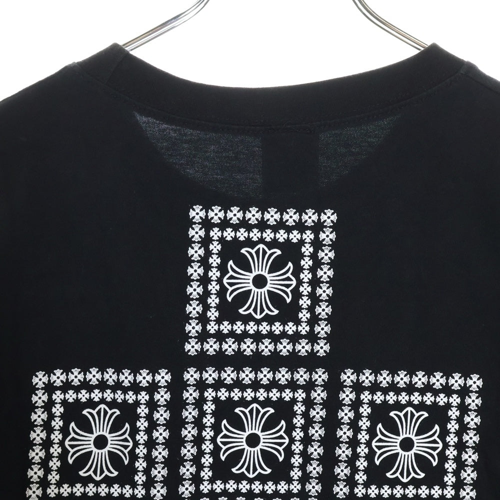 CHROME HEARTS(クロムハーツ) OLD MALIBU Exclusive Square Cross Tee マリブ限定 バックスクエアクロスプリント クルーネック 半袖Tシャツ ブラック