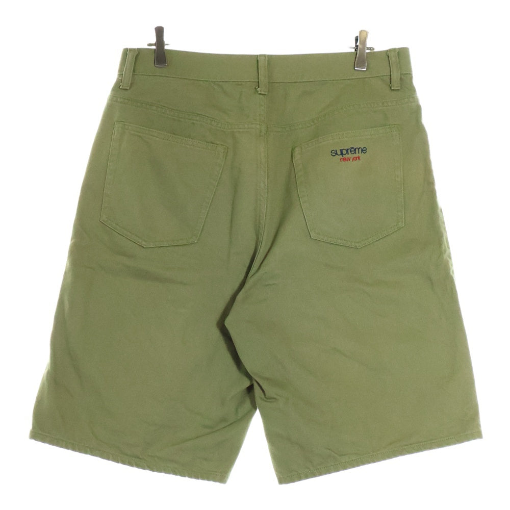 SUPREME(シュプリーム) 24SS Baggy Denim Short Light Olive クラシックロゴ刺繍 バギーデニムショーツ ハーフパンツ ライトオリーブ