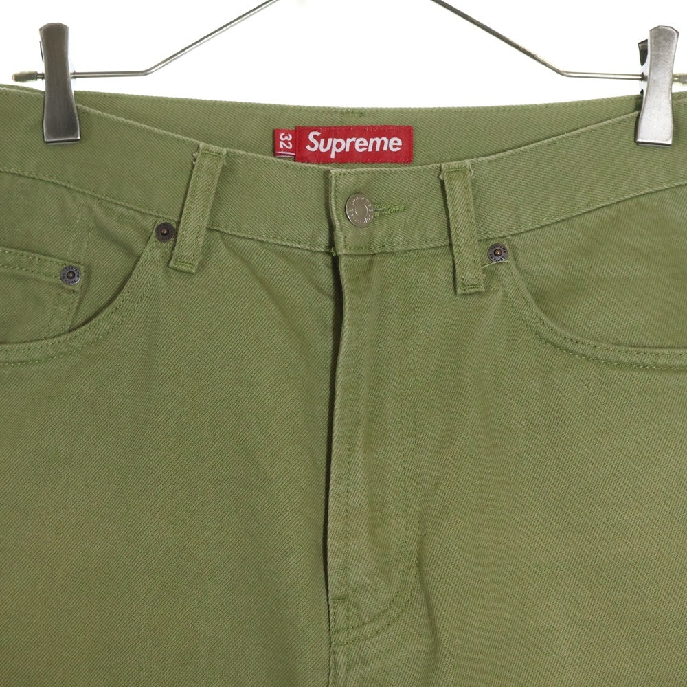 SUPREME(シュプリーム) 24SS Baggy Denim Short Light Olive クラシックロゴ刺繍 バギーデニムショーツ ハーフパンツ ライトオリーブ