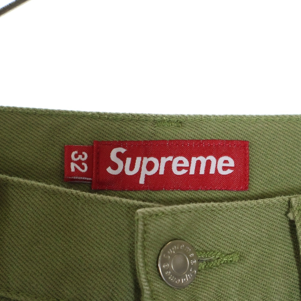 SUPREME(シュプリーム) 24SS Baggy Denim Short Light Olive クラシックロゴ刺繍 バギーデニムショーツ ハーフパンツ ライトオリーブ