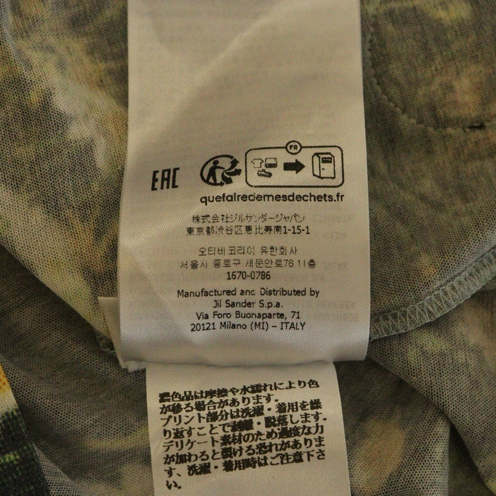 JIL SANDER(ジルサンダー) ALPS TECH COTTON TEE アルプス総柄プリント クルーネック 半袖Tシャツ ブルー J40GC0109 J20030 レディース