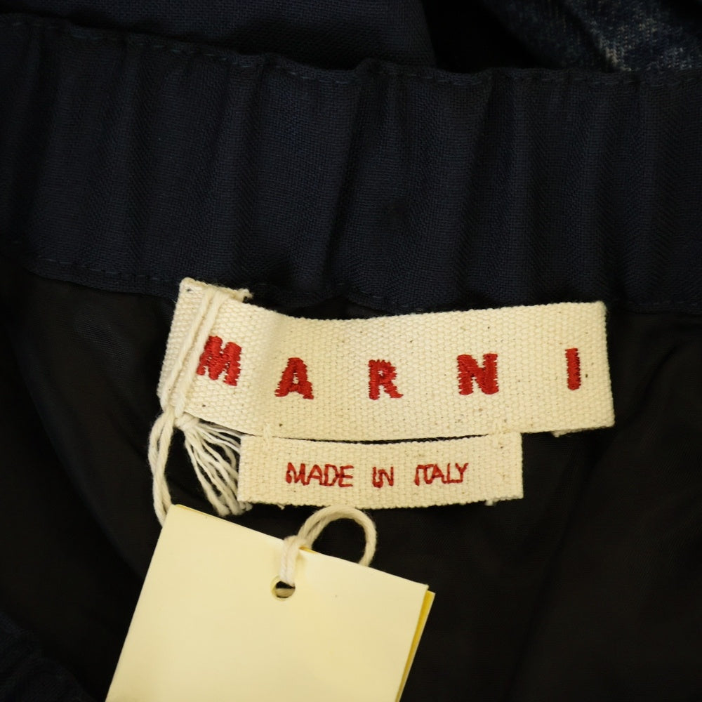 MARNI(マルニ) ウエストストレッチ ヴァージンウール スラックスパンツ ネイビー PAMA0482UD TW839