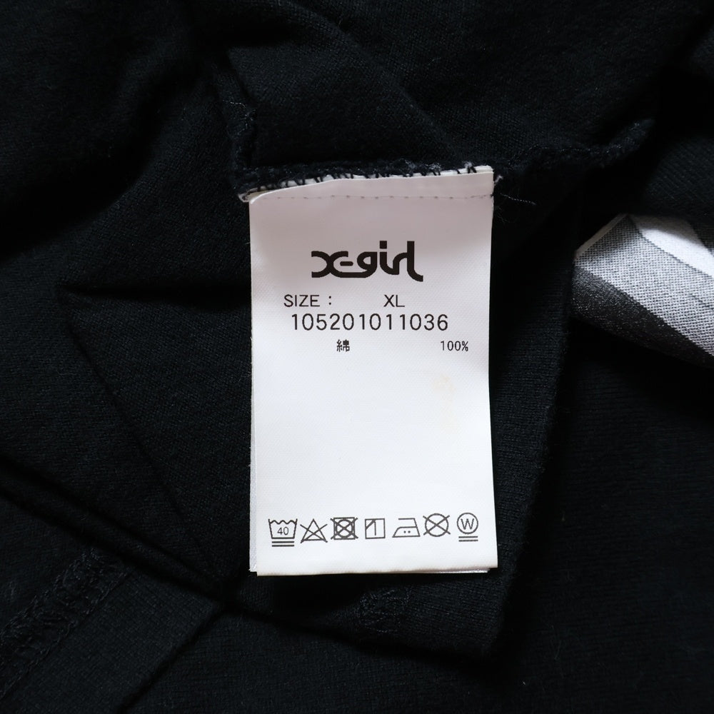 X-GIRL(エックスガール) 20SS ×EVANGELION エヴァンゲリオン 両面プリント クルーネック 半袖Tシャツ ブラック 105201011036
