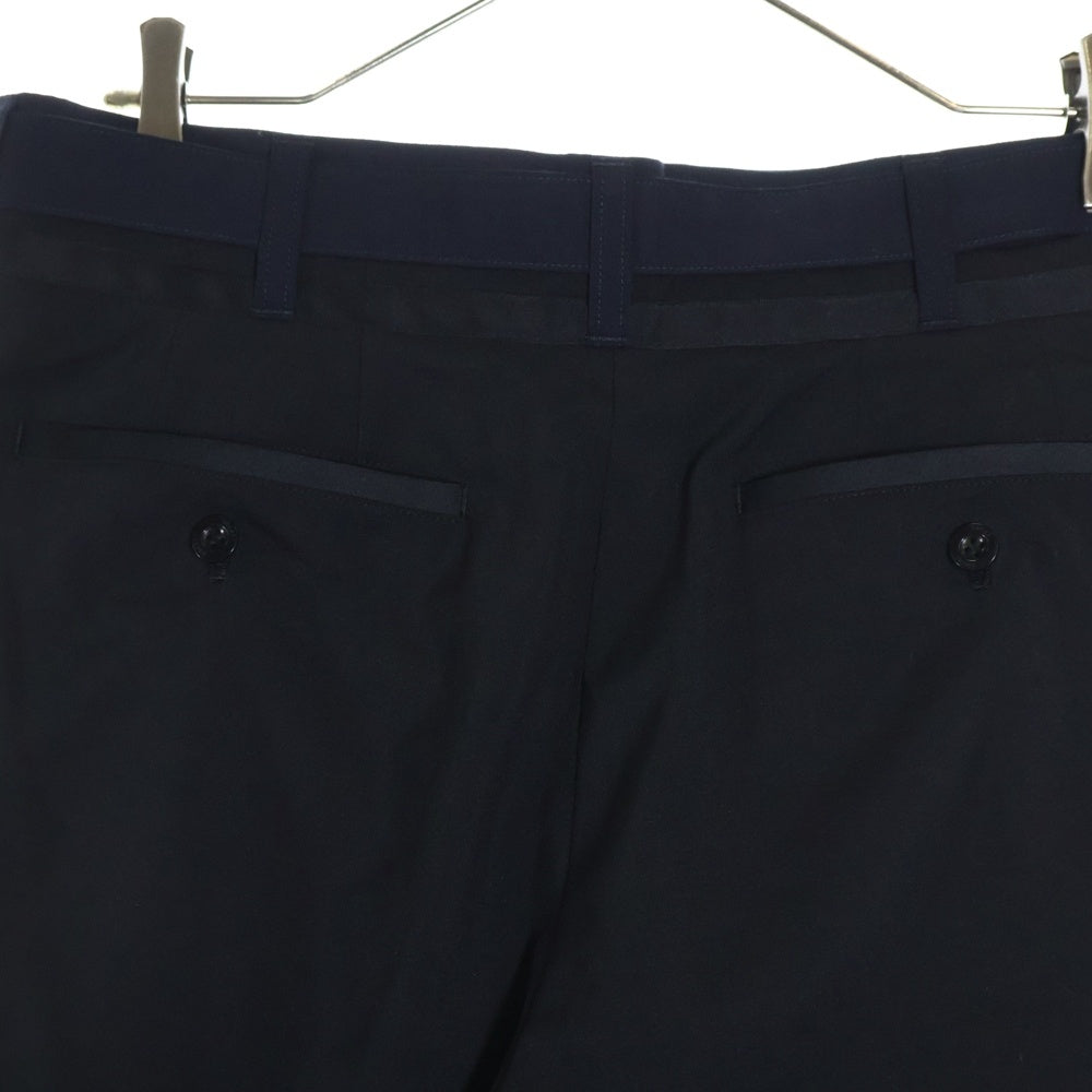 Sacai(サカイ) 21AW SUITING PANTS スーチング ベルテッド タック スラックスパンツ ブラック 21-02556M