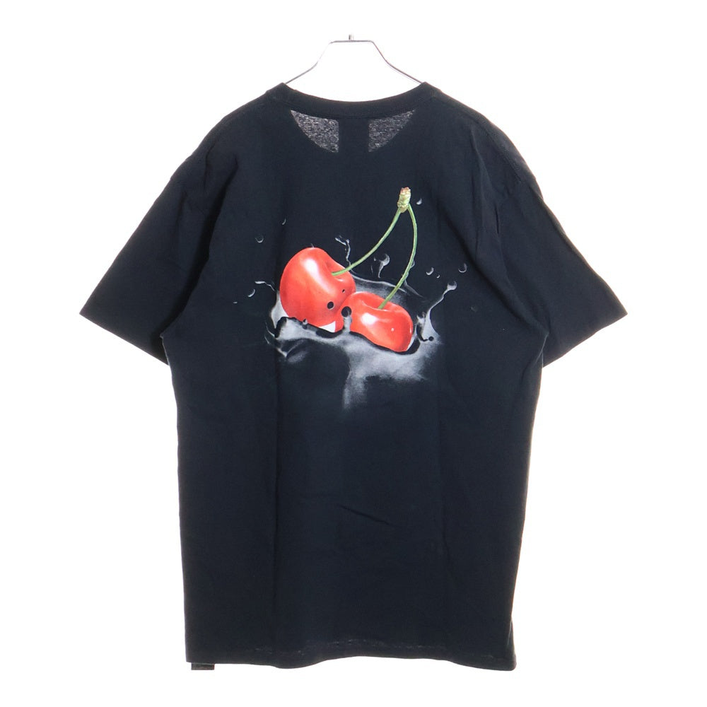 HUF(ハフ) WET CHERRY S/S TEE 両面プリント クルーネック 半袖Tシャツ ブラック