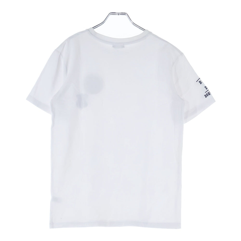 DSQUARED2(ディースクエアード) ROUTE 64 フロントワッペン付 クルーネック 半袖Tシャツ ホワイト DFM120207