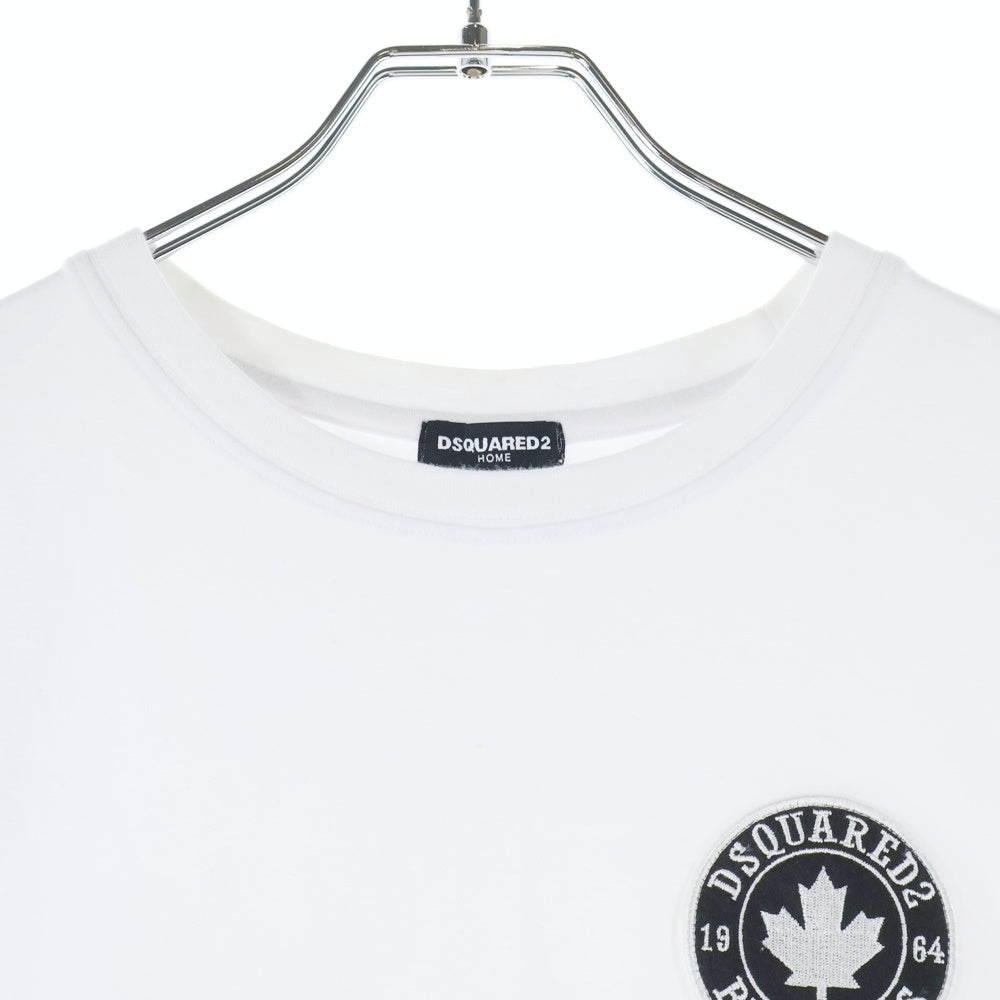 DSQUARED2(ディースクエアード) ROUTE 64 フロントワッペン付 クルーネック 半袖Tシャツ ホワイト DFM120207