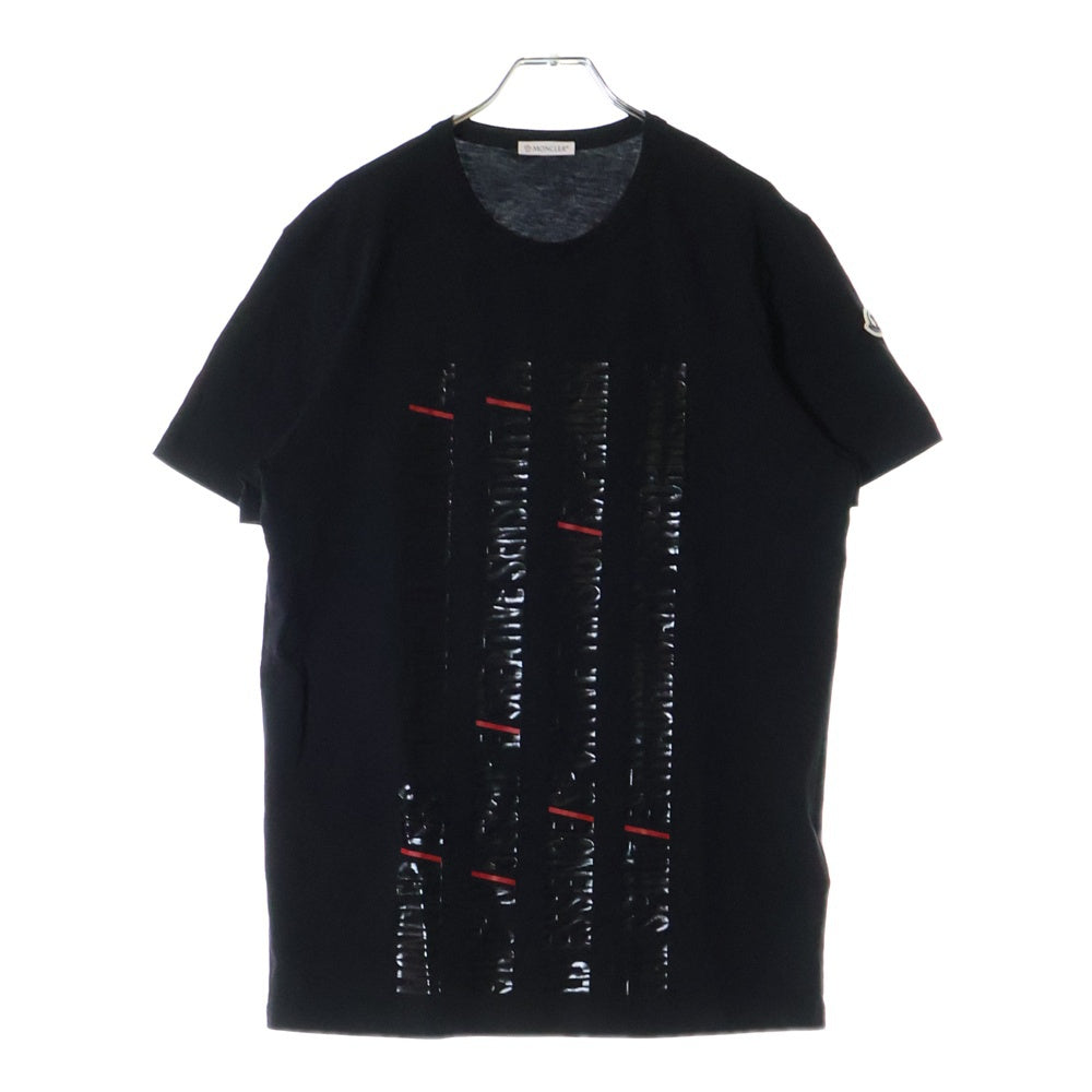 MONCLER(モンクレール) MAGLIA TEE フロントプリント クルーネック 半袖Tシャツ ブラック F10918C73710 8390T