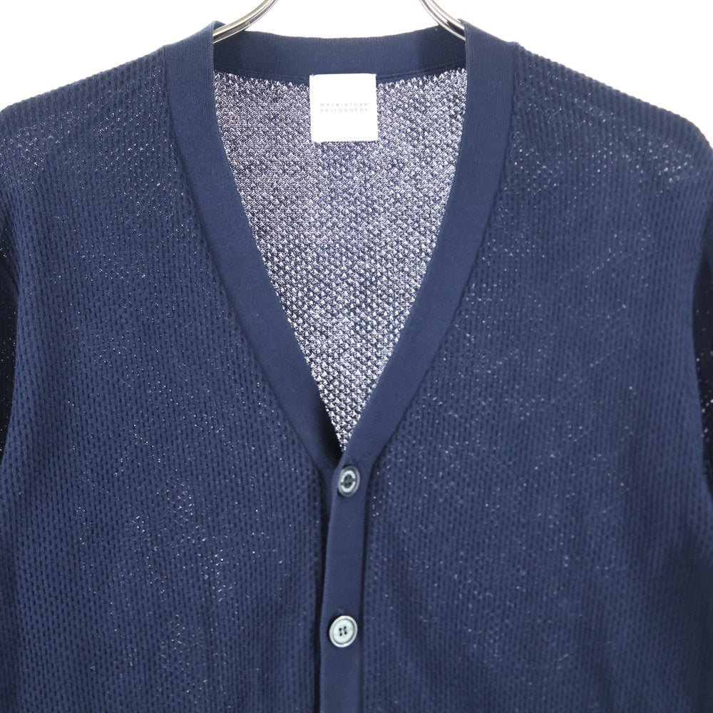 MACKINTOSH PHILOSOPHY(マッキントッシュフィロソフィー) コットン メッシュ ロゴボタン カーディガン ネイビー H1N21-740-29