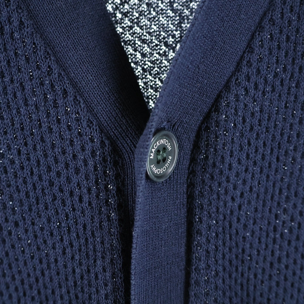 MACKINTOSH PHILOSOPHY(マッキントッシュフィロソフィー) コットン メッシュ ロゴボタン カーディガン ネイビー H1N21-740-29