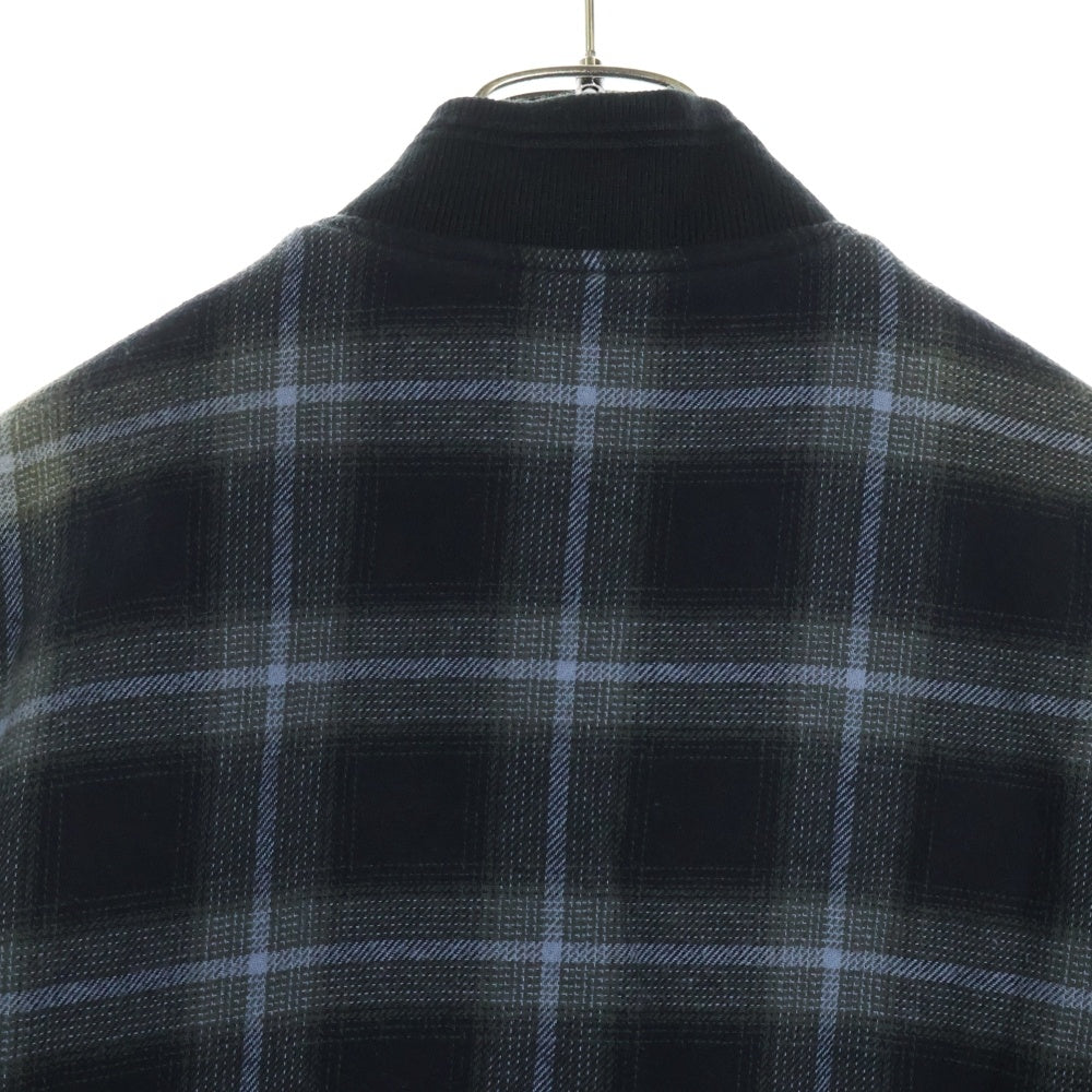 DIESEL(ディーゼル) Padded Bomber Jacket フロントDロゴ チェック ボンバージャケット グレー A16217 0ABCD