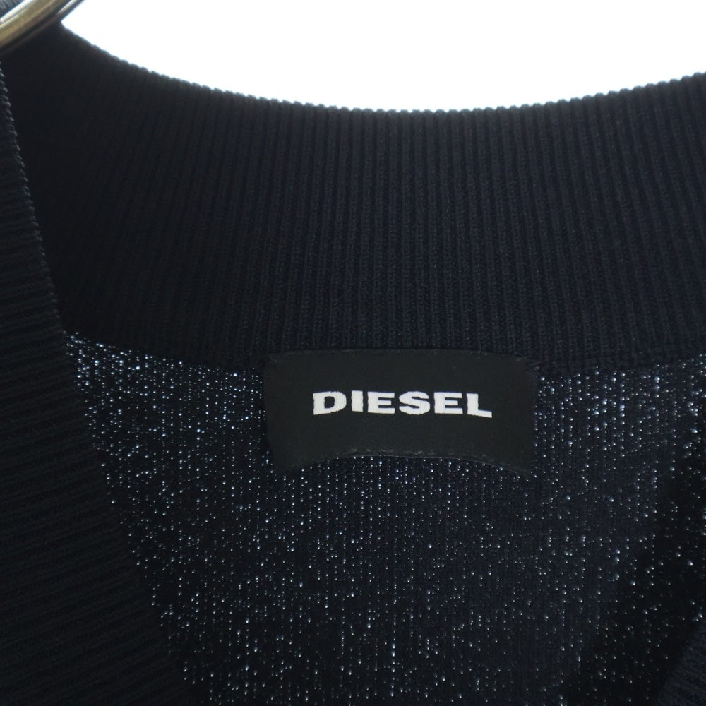DIESEL(ディーゼル) ロゴジップ レーヨン ジップアップ トラックジャケット ブラック