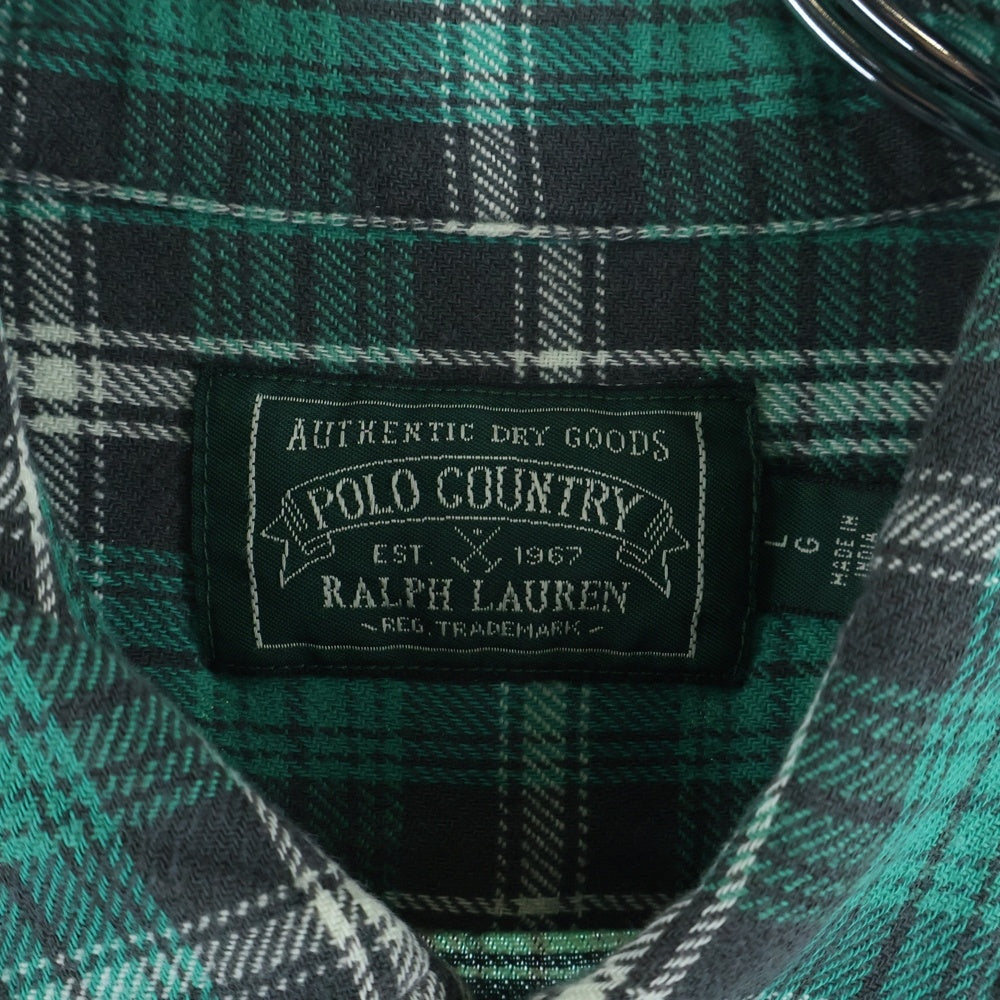 POLO RALPH LAUREN(ポロラルフローレン) POLO COUNTRY ポロカントリー 2ポケット チェック長袖シャツ グリーン