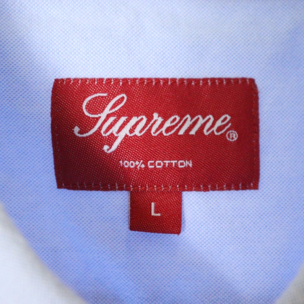 SUPREME(シュプリーム) Crown Logo Oxford Shirt クラウンロゴオックスフォード長袖シャツ 刺繍ボタンダウンシャツ ブルー